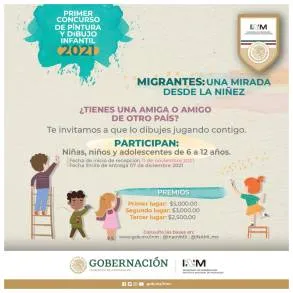 Convoca INM a concurso infantil de pintura y dibujo â€˜Migrantes: Una mirada desde la niñezâ€™ 