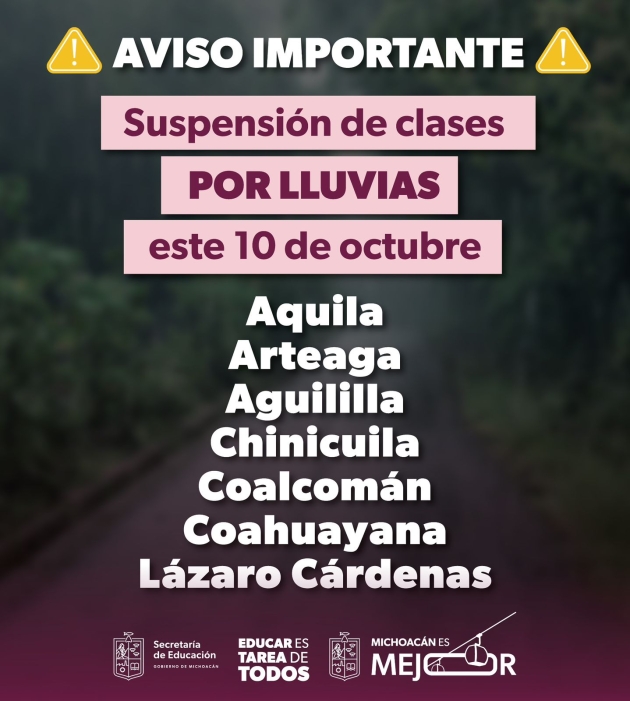 Suspensión de clases en 7 municipios de la Sierra-Costa por lluvias: Gabriela Molina 