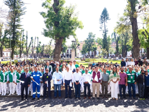 El Alcalde Julio Arreola encabeza arranque de brigadas de vacunación contra el sarampión en Pátzcuaro